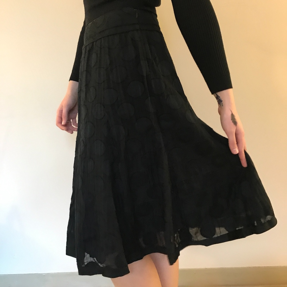 Talbots Black Polka Dot A-line Skirt